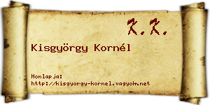 Kisgyörgy Kornél névjegykártya