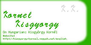 kornel kisgyorgy business card