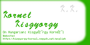 kornel kisgyorgy business card